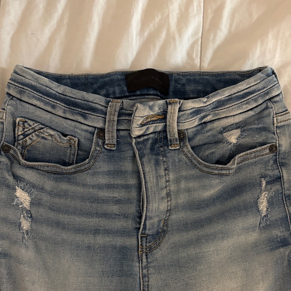 Buckle High Rise Light Blue Distressed Jeans